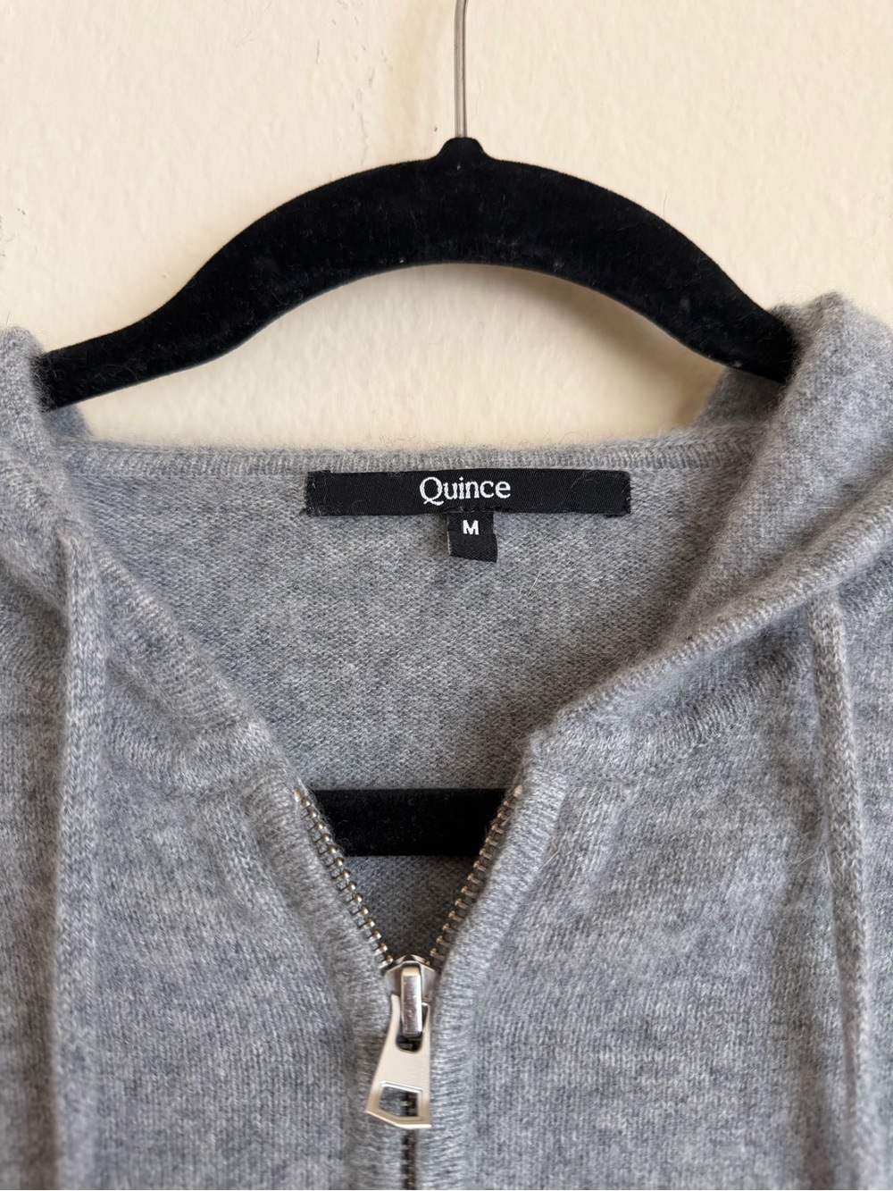Quince 100% Cashmere Gray Full-Zip Hoodie - Picture 3 of 5